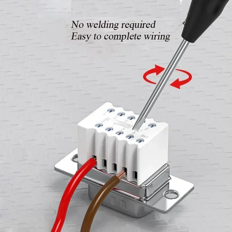 Connector Industrial COM port 485 RS232 DB9 9Pin  erminal Joint Plug Serial Port Solder-free Garde Connectors Male Female Wiring