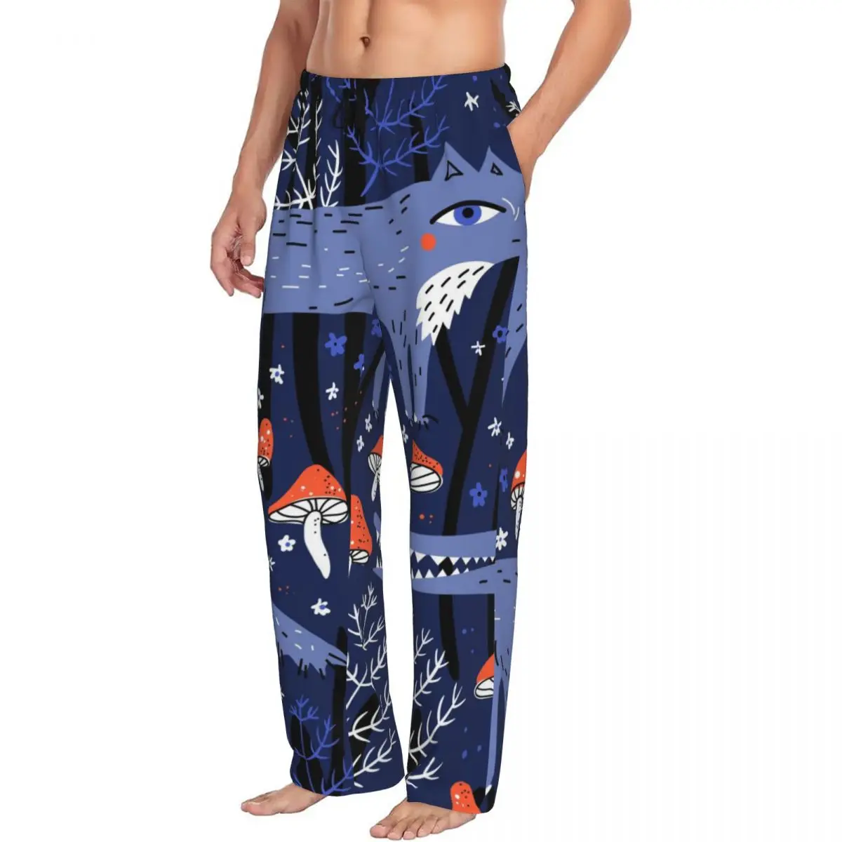 Mens Pajamas Pyjamas Pants Funny Wolfs In Farytale Forest Lounge Pants Sleep Bottoms