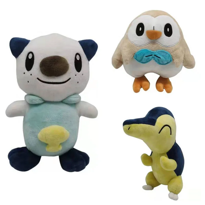 Pokemon Anime Cartoon Action Figure Toy Kawaii Oshawott Cyndaquil Rowlet Pillow Collectible Doll Birthday Gift for Kids Friends