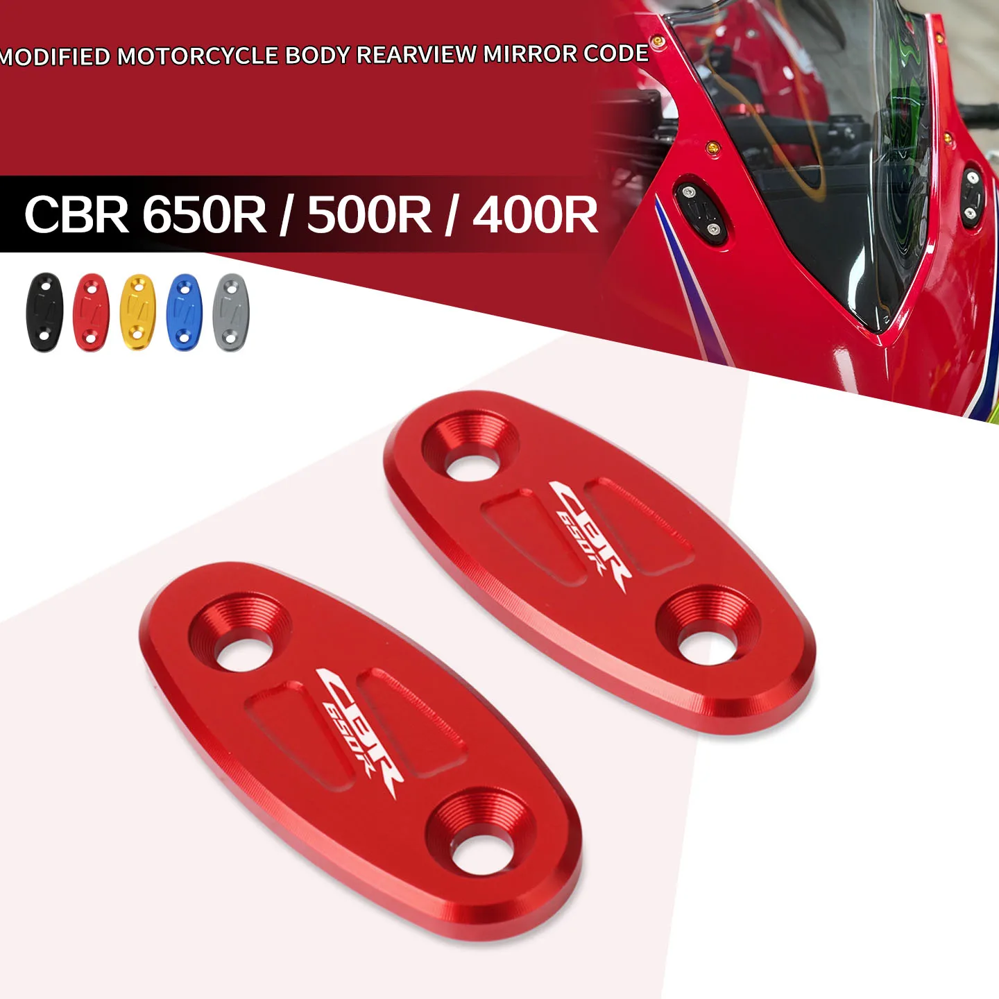 

For CBR400R CBR500R CBR650R Motorcycle CNC Aluminum Rearview Mirrors Seat Decorative Cover Mirror Base Brackets