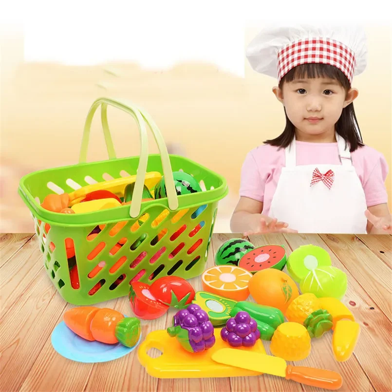 Conjunto de frutas e legumes para cortar crianças, Crianças fingir brincar, Simulação Brinquedo de cozinha, Brinquedos Montessori, Meninas, Meninos