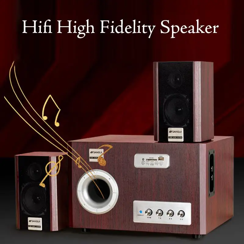 Hifi Super Bass New Bluetooth 5.2 Speaker Three-Way 3D Surround Sound Subwoofer Five Units Speaker Home TV Living Room KTV Set