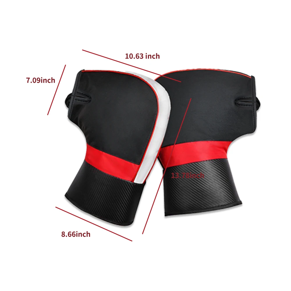 1 Pair Universal Motorcycle Gloves Bike Handle Bar Gloves Pu Leather Winter Warm Scooter Bike Windproof Handle Bar Protector image 3