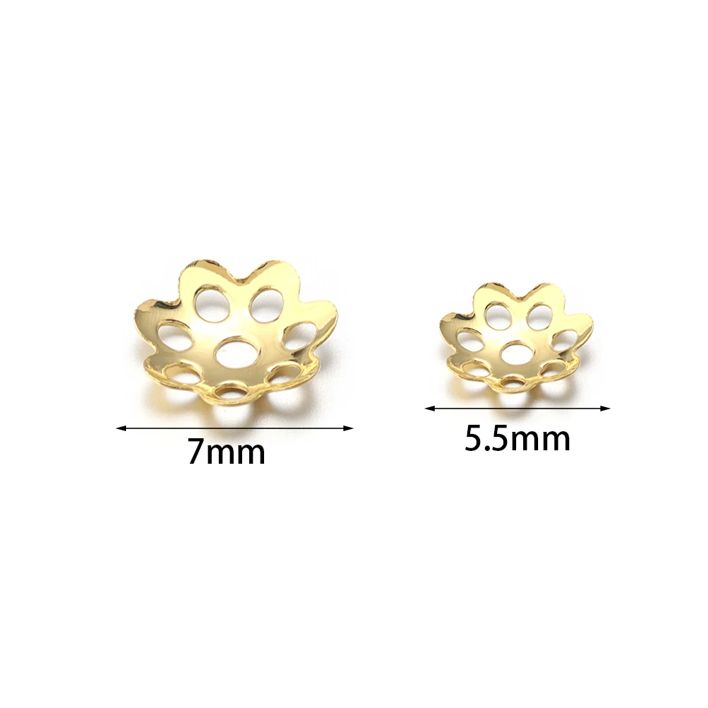 600pcs/Lot Hollow Flower Bead Caps for Jewelry Making Cone End Beads Cap Filigree Loose Spacer Bead DIY Earrings Bracelet