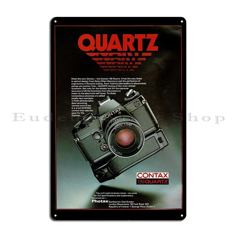 Quartz Contax Cameras Vintage Advertisement Film Photography Camera Ad Metal Plaque Poster Customized Plaques Tin Sign Poster