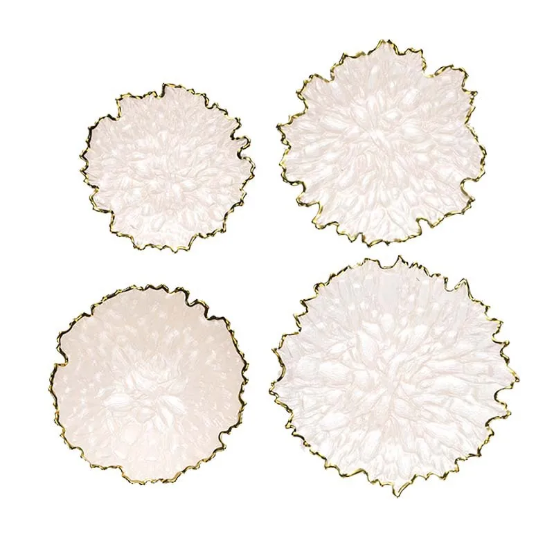 

Phnom Penh glass fruit creative western dessert plate household simple shallow plate tableware