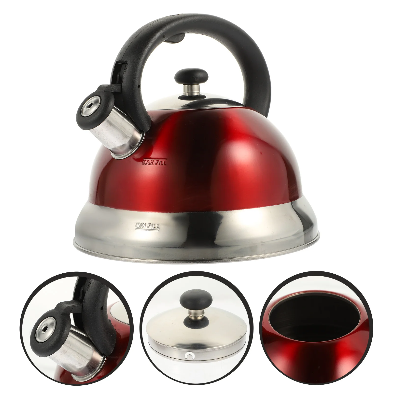 

Water Boiling Kettle Whistling Pot Portable Lightweight Stainless Steel Heating Kettle Practical Convenient for Home