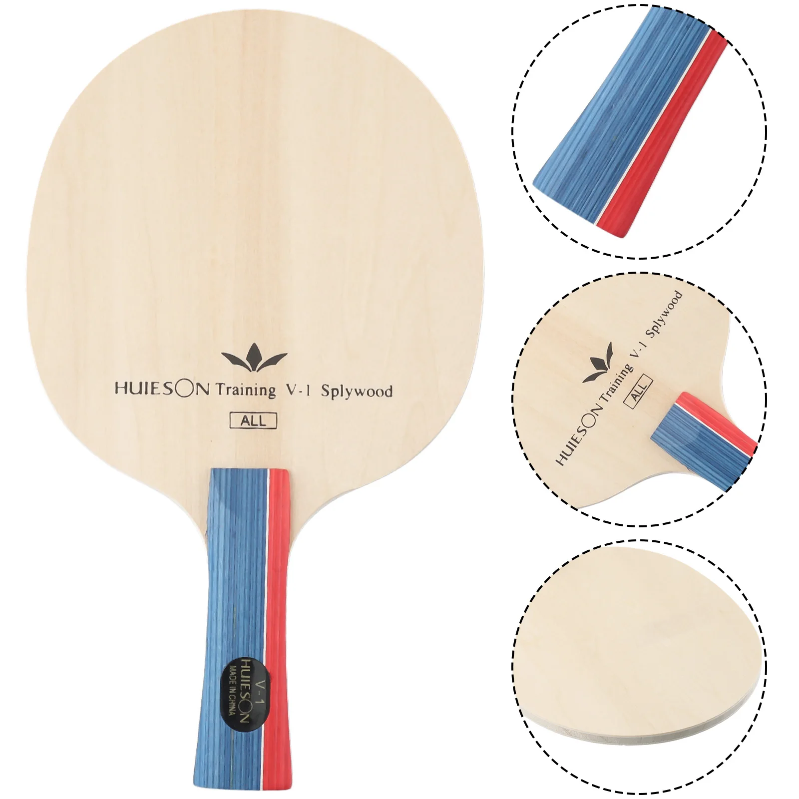 

Table Tennis-Racket PingPong 5 Layers Medium Speed PingPong Racket Wood Beige-Blade Shakehand Grip/Pen-hold Grip Rackets