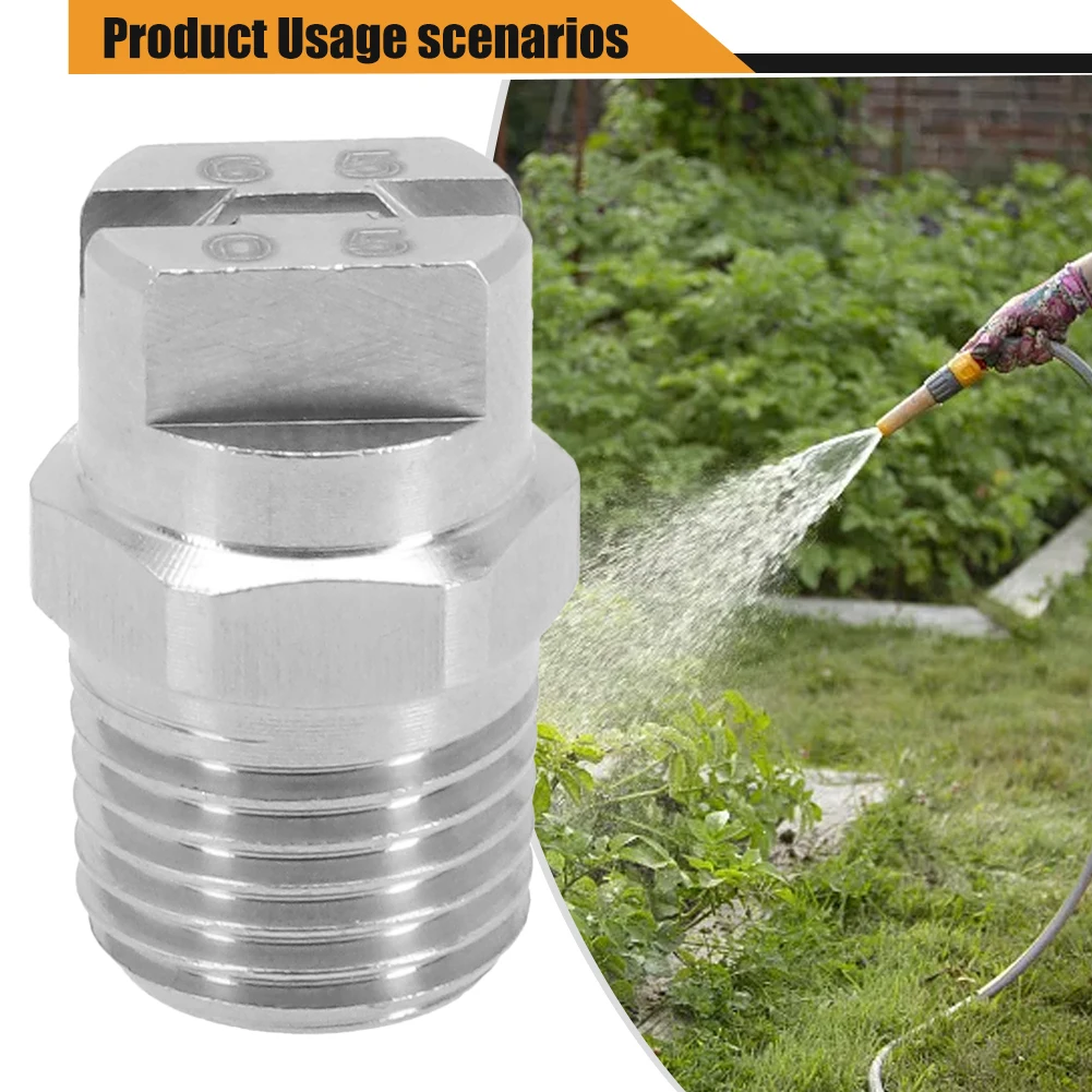 65 Degree Fan Pattern Nozzle Stainless Steel for High Pressure Washer 1/4 Inch Screw Mount for Cooling and Small Area Spraying
