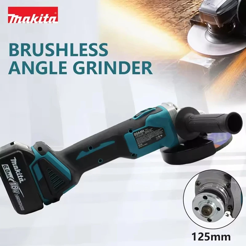 🥕🍑Original 18V Makita DGA404 125mm Brushless Angle Grinder Li-ion Battery Cordless Cutting Polishing Grinding Makita