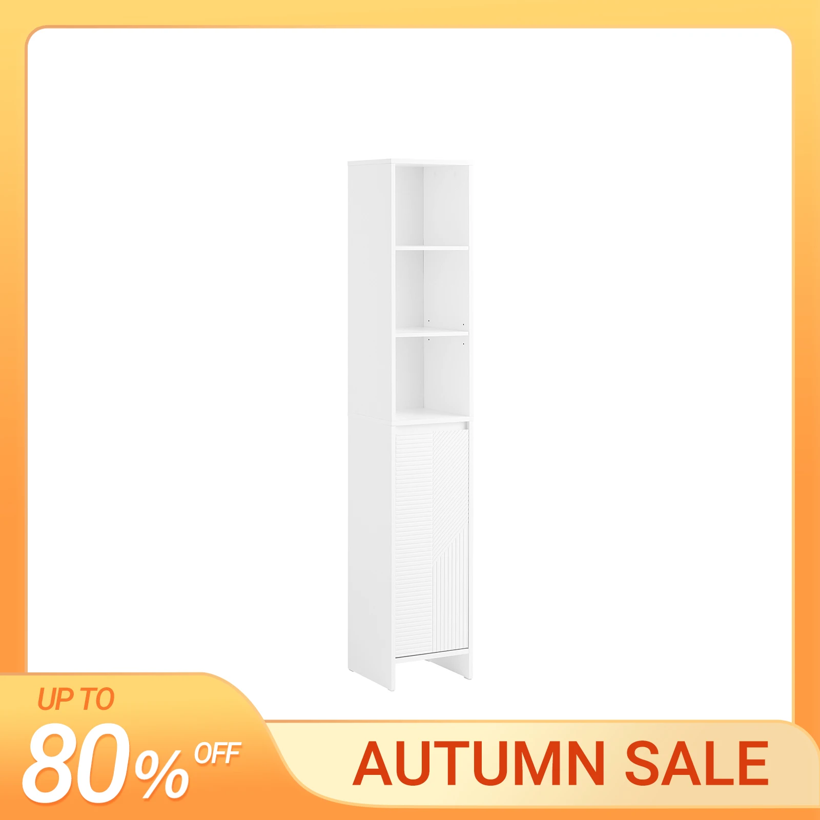 SoBuy BZR158-W Mobiletto da bagno alto con cesto portabiancheria e ripiani regolabili in MDF, ripiani aperti per piccoli 30x170x30 cm