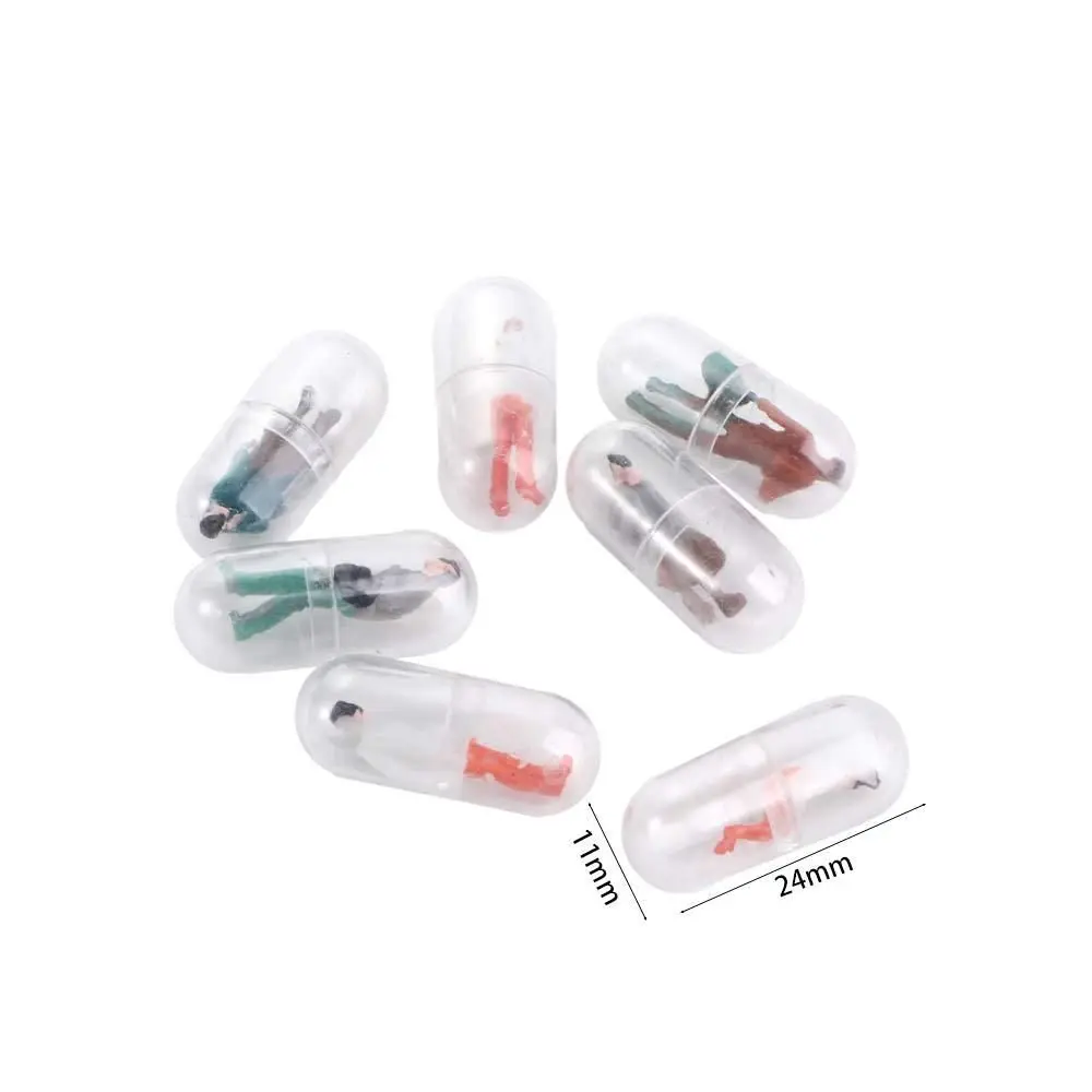 Splitters Mini Person Transparent Capsule  Capsule Shell Figurines Capsule Villain Capsule Figurines Plastic Pill Container