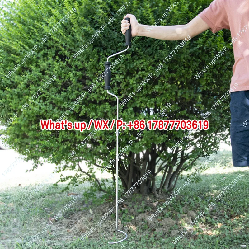Split Solid Stainless Steel Compost Turning Stirring Crank Composting Tool Spiral Stirring Rod