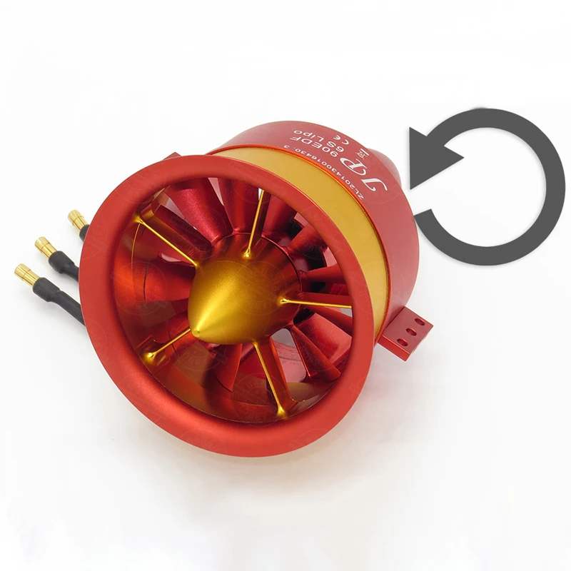 

JP Hobby 90mm Counter Clockwise Rotation Aluminum Alloy EDF With 6S Brushless Motor For RC Planes