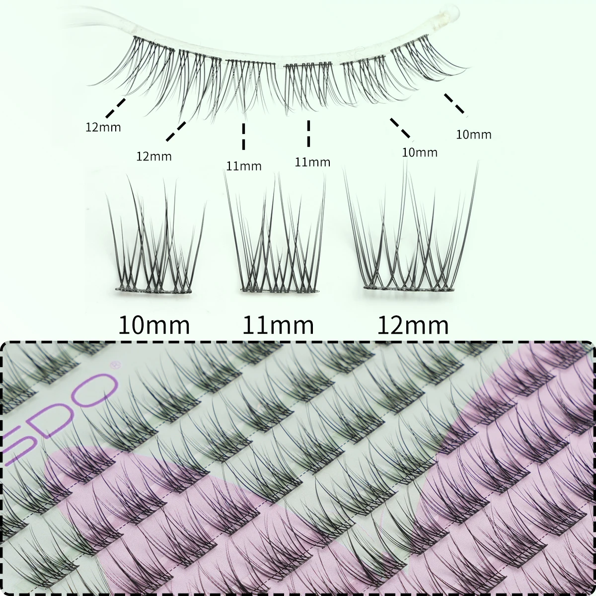 New 3/14 Rows Individual Lashes Cluster Mixed DIY Eyelash maquillaje Natural Long 8-16 mm False Eyelashes Extension Makeup Tools