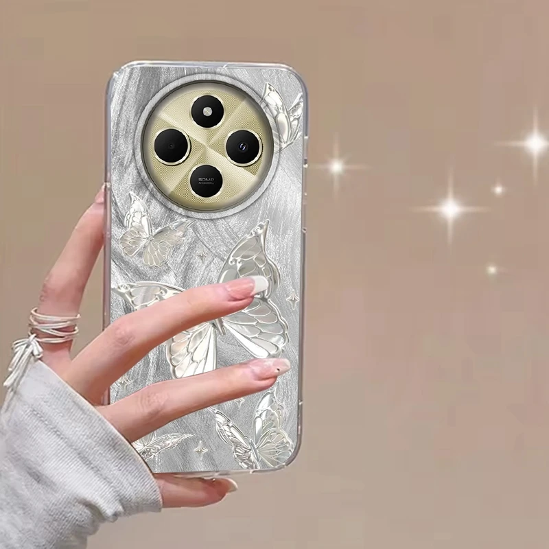 Роскошный женский чехол для телефона с бабочкой для девочек для Xiaomi Poco X3pro X5 M6 X6 X3 NFC M5s M6 X7 Pro C75 C61 Противоударный бампер Funda Cover