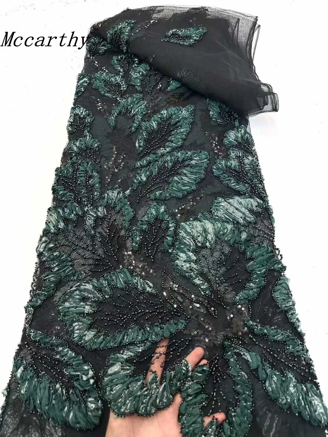 

Mccarthy African 3D Floral Beaded Lace Fabric 2026 French Nigerian Sequin Lace Fabric for Bridal Wedding Party Dress Material