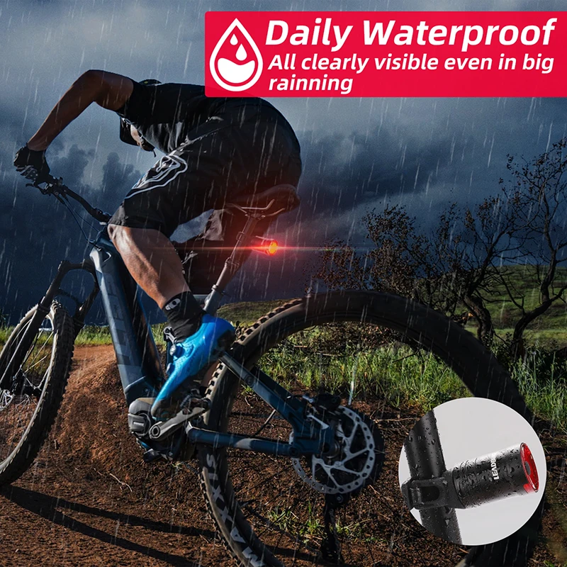 LEADBIKE Bicycle light Smart Auto Brake Sensing Light Waterproof LED Charging Cycling Taillight Bike Rear Light Mtb Accessories