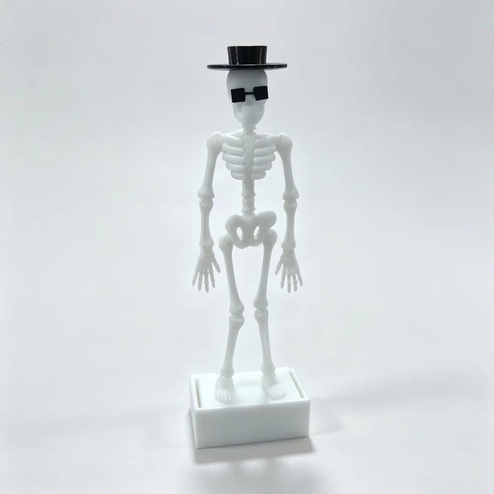 3D Printed Dancing Skeleton Aquarium Bubbler Plastic Wear Hat Sunglasses Dynamic Skeleton Bubbler Gothic Air Driven