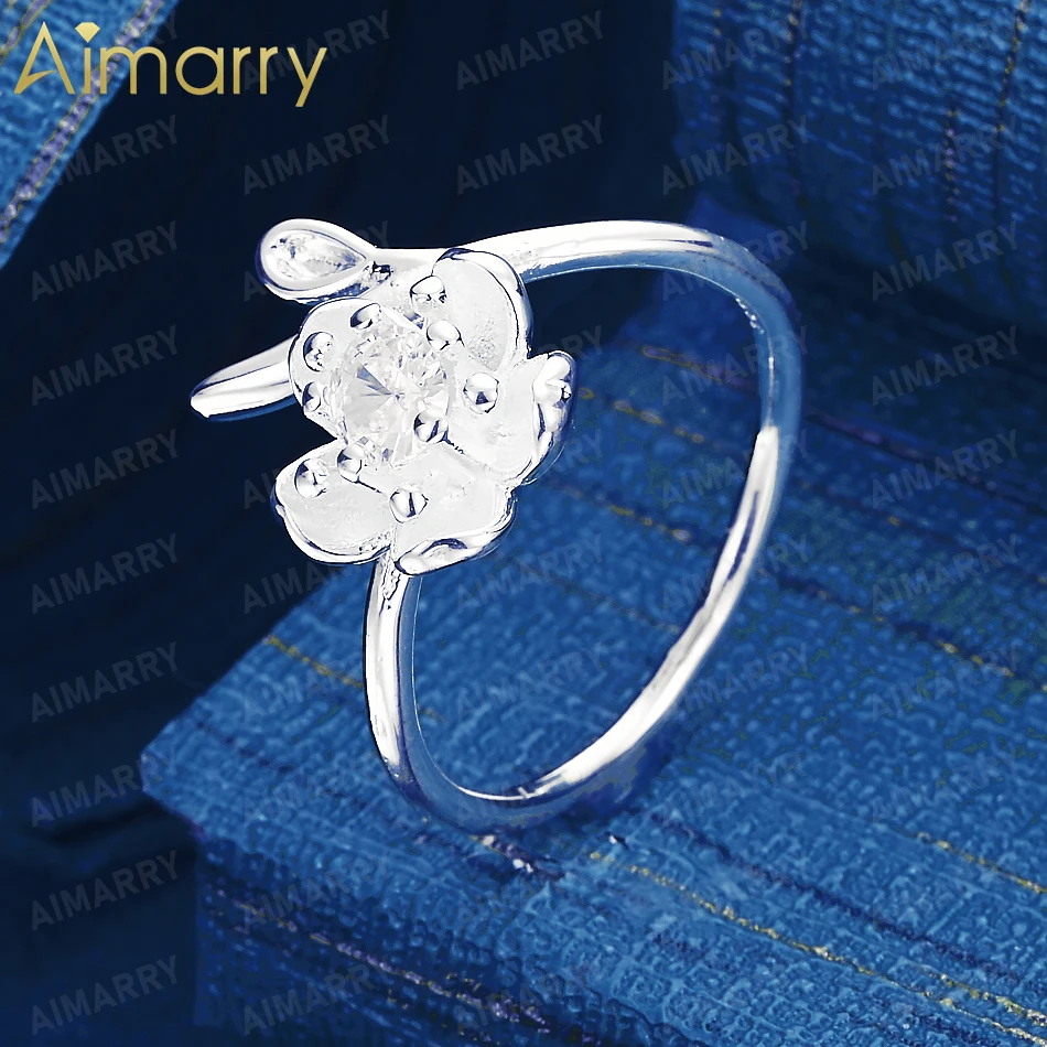 925 Sterling Silver Light Luxury Three-dimensional Flower Set AAA Zircon Open Ring for Women's High-quality Fashion Jewelry