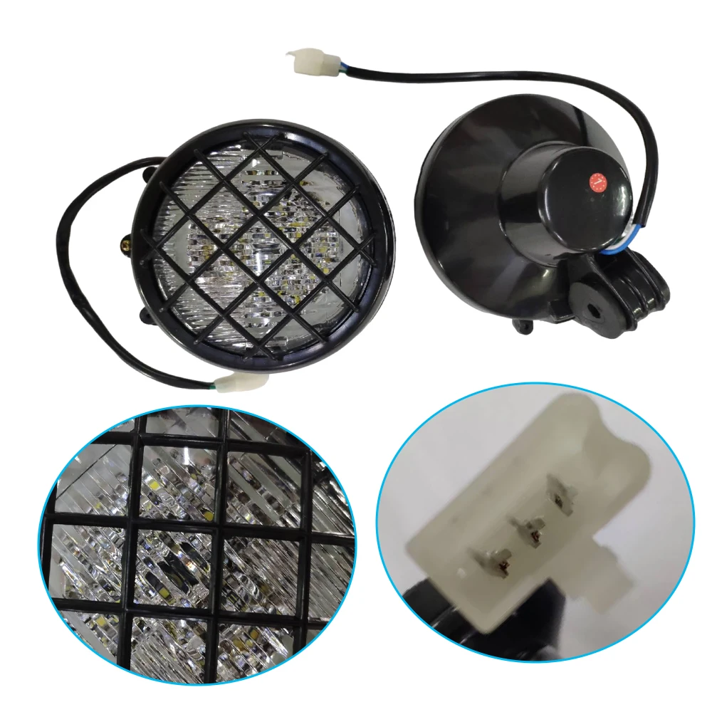 

2Pcs LED Headlights For Yamaha Banshee Warrior 350 Wolverine Big Bear Kodiak 1987-2006 Lens Bulbs Lights Grills