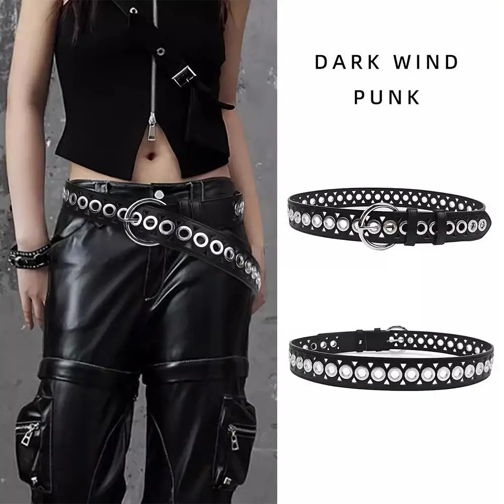 

Unisex Runway Punk Leather Belt Female Fashion Rivet Gothic Decoration Wide Waistband For Women Gift For Women Y2K Jeans Belt