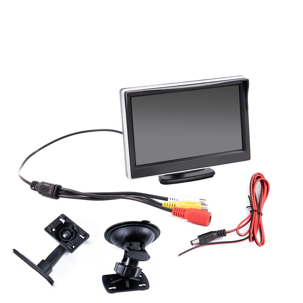 AHD 1080P Car Monitor 5 inch Screen For Rear View Reverse Camera TFT LCD Display HD Digital Color