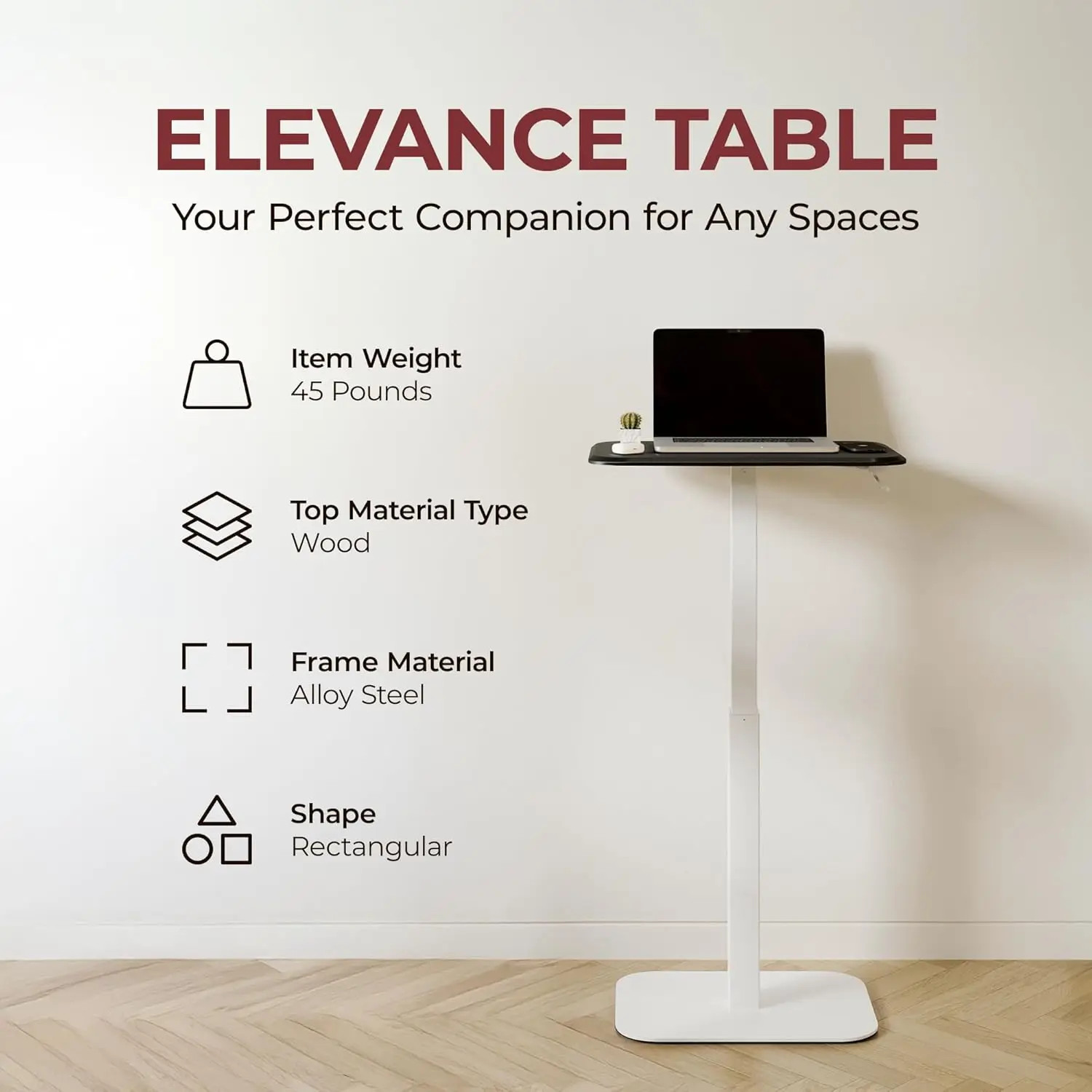 Height Adjustable Side Table, Versatile Accent for Home or Office, Effortless Adjustable Height with Precision Engineer