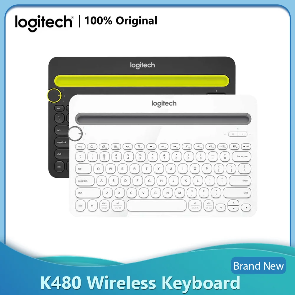 Logitech K480 Wireless Multi-Device Keyboard Bluetooth Wireless Keyboard Portable Ultra Thin Mini Mute Keyboard with PC Laptop