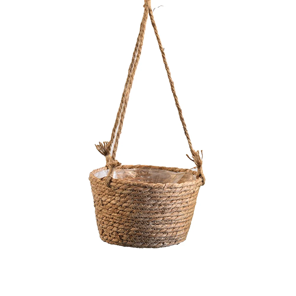 Rattan Hanging Plant Basket | Hanging Plant Holder | Indoor Plant Pots, Boho Decor Plant Pot Cover,