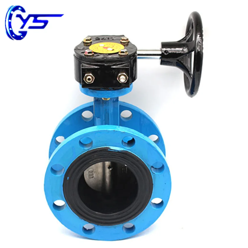 HT250 GGG40 Cast Iron Manual Worm Gear Butterfly Valve Flange Connection High Temperature Water Gas Oil Media General