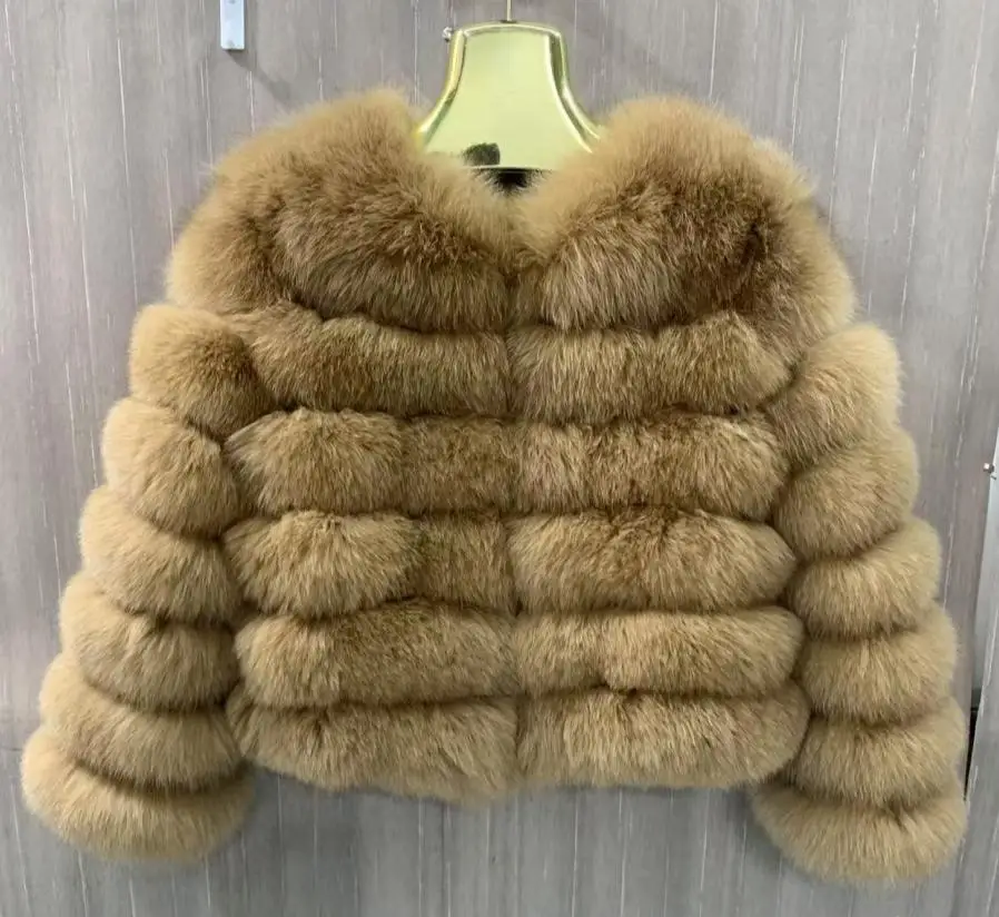Real Fur Coat Women\'s Winter Warm Natural Fox Fur Coat High Quality  Luxury Fashion 50cm Short Jacket Wholesale Hot