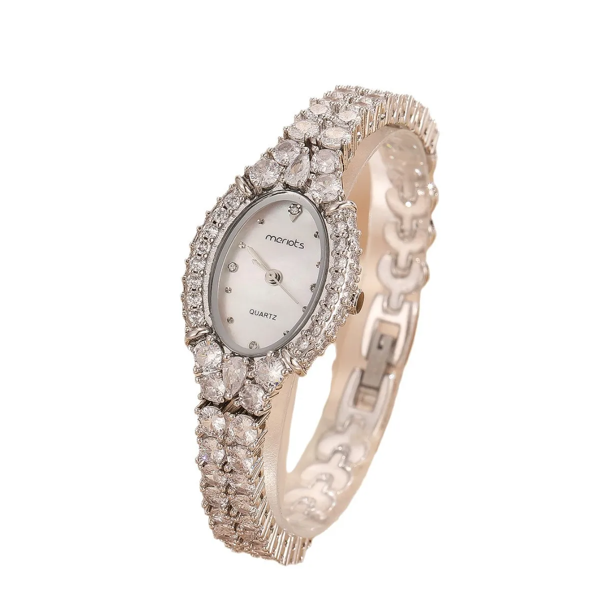 

Модные круглые женские часы с бриллиантами, браслет со свободной регулировкой, женские кварцевые часы