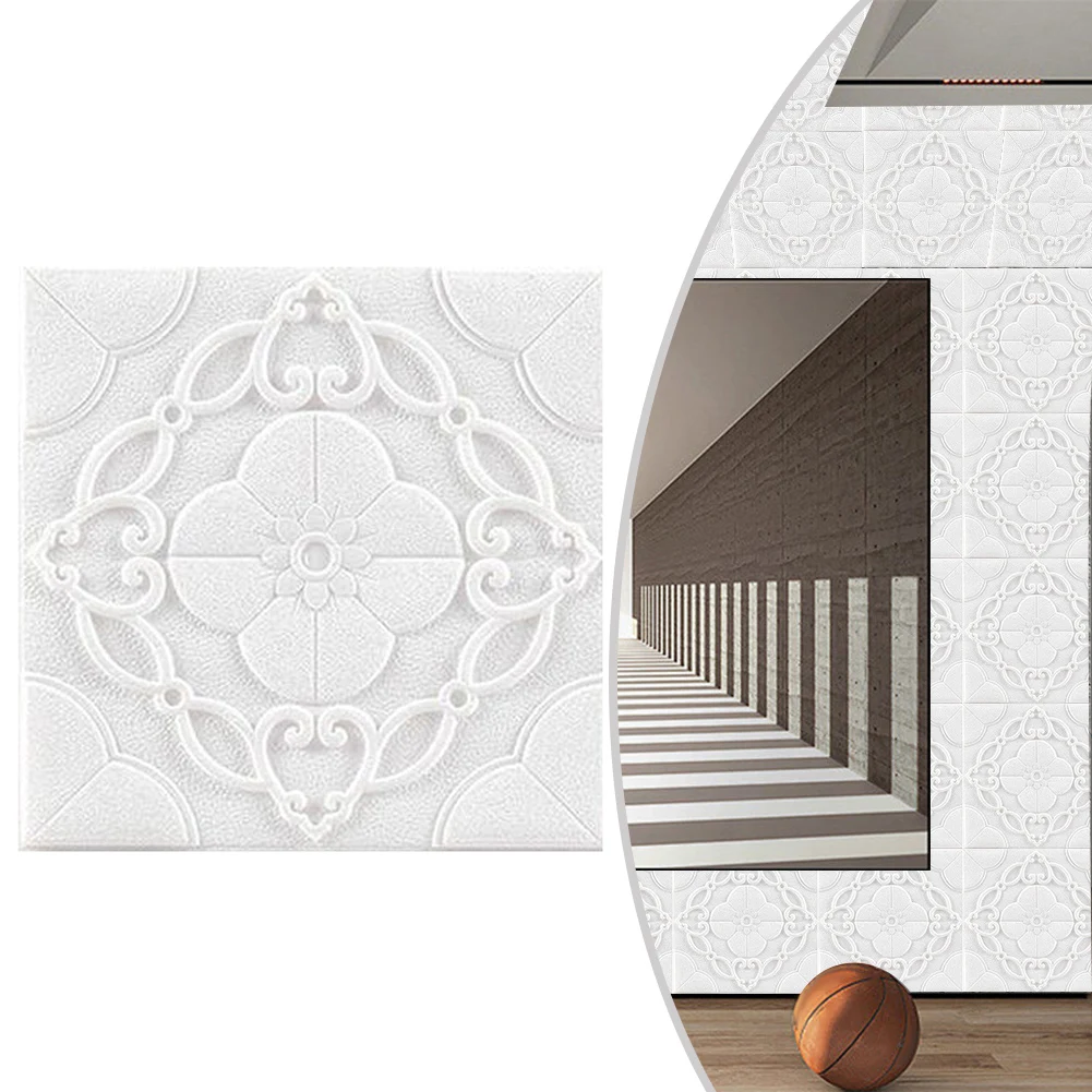 Home Decor Panels Color White Foam Wall Panels Easy Clean Easy To Cut for impact Resistant Oilproof Waterproof Sound Insulated