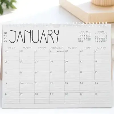 2025 تقويم الحائط 12 شهر مخطط يناير إلى ديسمبر التوأم سلك ملزمة معلقة هوك المنزل مكتب المدرسة ديكور التقويم السنوي 2025