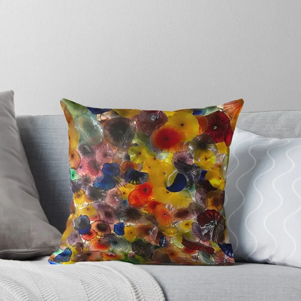 Las Vegas Bellagio Chihuly’s Art Blossoms Fiori Di Como Throw Throw Pillow autumn decoration sleeping pillows pillow