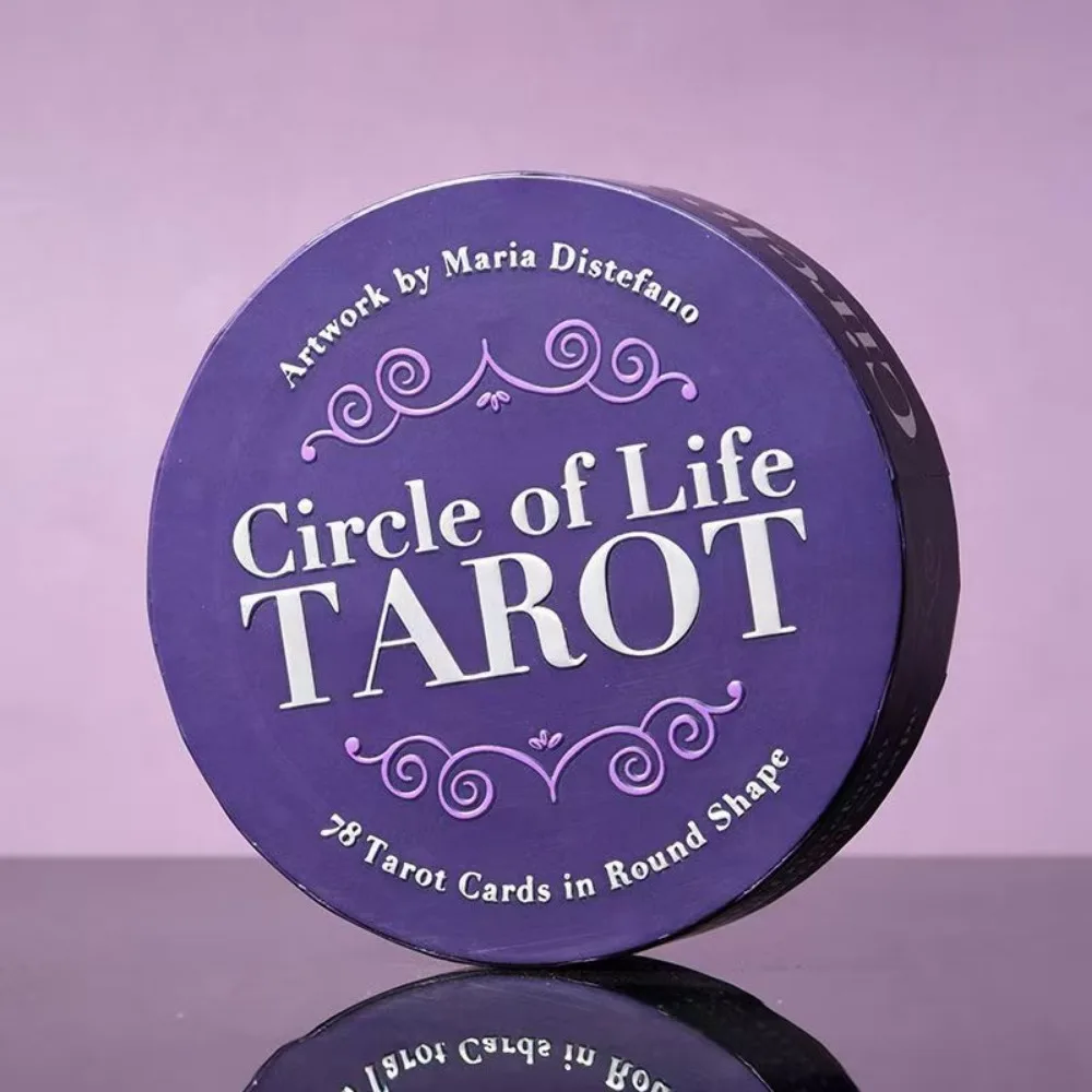 10*10cm Circle of Life Tarot Deck 78 Tarot Cards In Round Shape with Guidebook for Beginners In Rigid Box