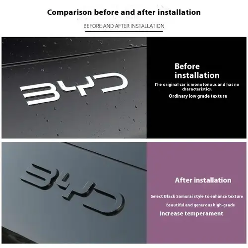 For BYD Song Plus DMI Seal U Sealion 6 Black Front Emblem Modification Black Warrior Car Badge Covering Styles Logo - Image 3