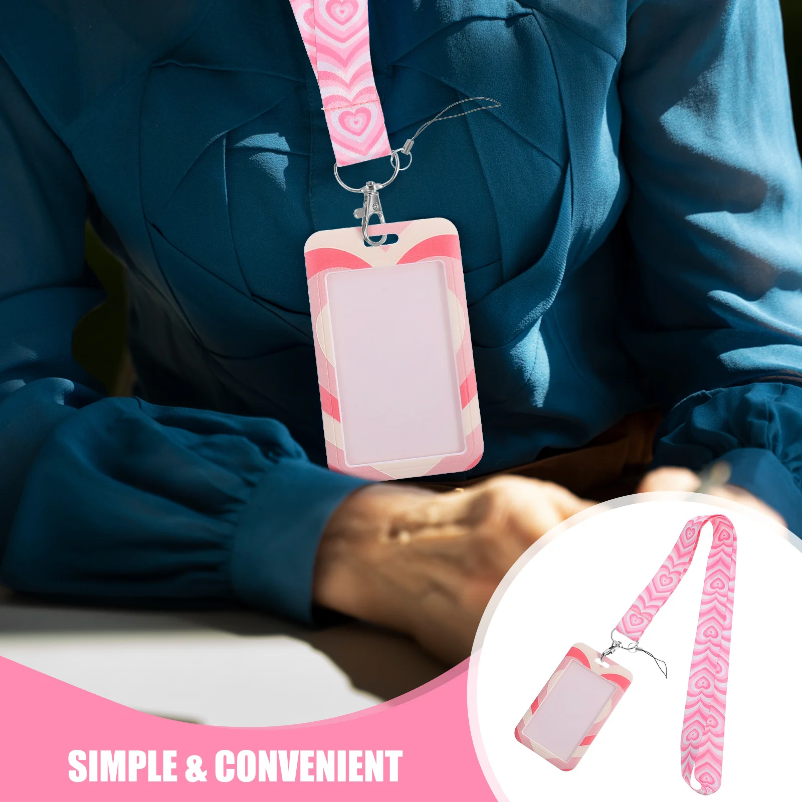 

1 set 1 Set Phone Strap Id Badge Holder Lanyard For Card Protective Sleeve Name Tag Cover Multifunction Card Holder