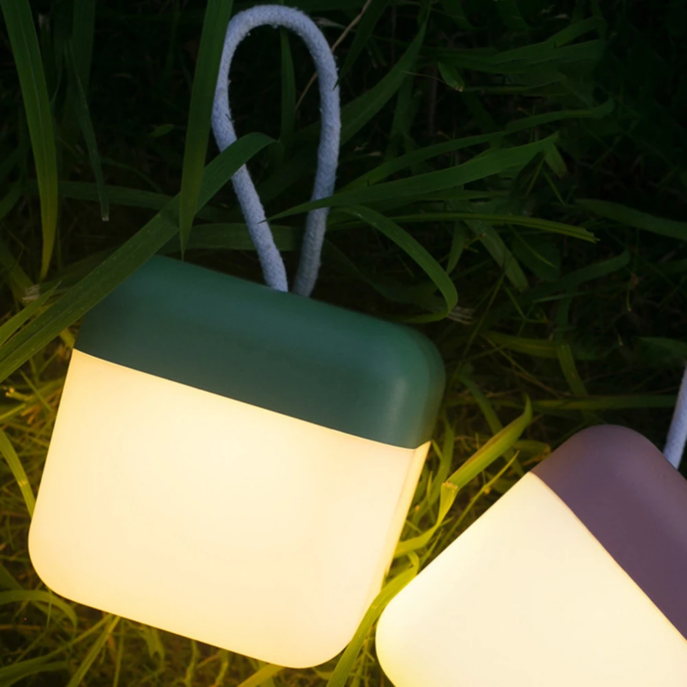 Luz Nocturna pequeña con carga USB y mango de cuerda para dormitorio de niños, luz nocturna de ensueño, Control remoto, luz colgante para acampar