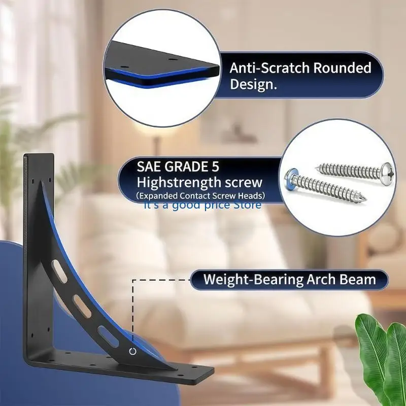 

Space Saving Wall Bracket for Wall Mounted Desk Shelf Strong Load Capacity