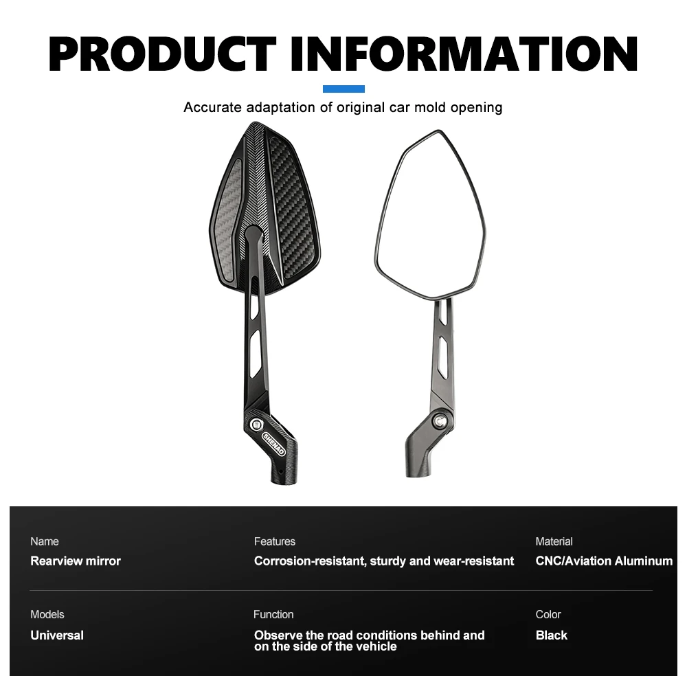 Motorcycle Side Mirror Aluminum Alloy Hollow Arm Multi‑Angle Rotation Universal High‑Definition Wide View Modified Rearview Kit 5