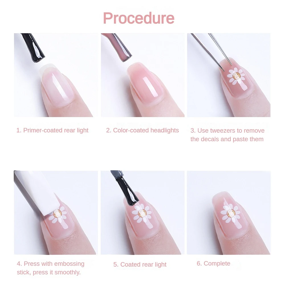 Camélia Semi-Transparente para Nail Art Instantânea, Design Floral, Design Elegante Único, Expresse Seu Estilo, Beleza Viral, Fácil de Aplicar