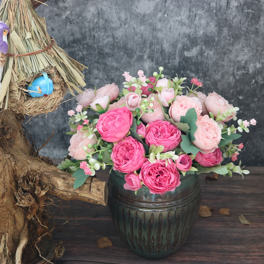 10 Stück Künstliche Rosenblumen Pfingstrosen für Festival, Zuhause, Wohnzimmer, Dekoration, Vase, Hochzeitsbogen, Garten, Tischdekoration – Detail 13