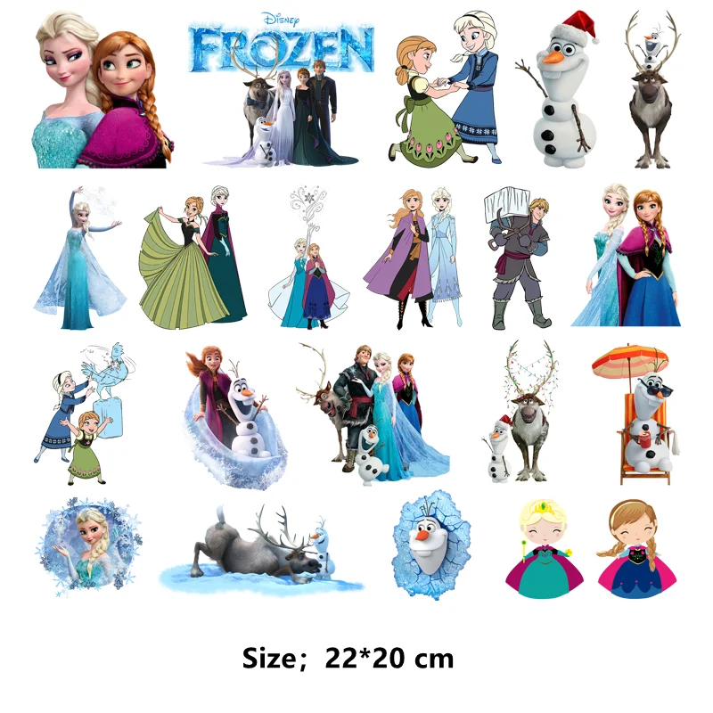 Disney movies Frozen Anna and Elsa fusible clothing patches thermo-stickers for children Ironing applications