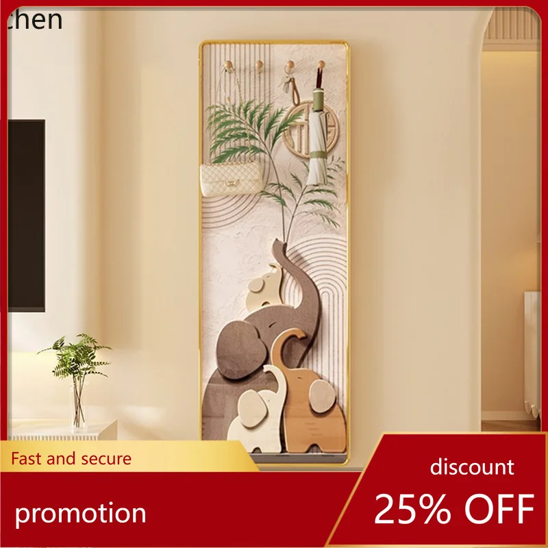 ZML perforated panel full-length mirror can be slid into the doorway, invisible dressing entryway mirror and wall art
