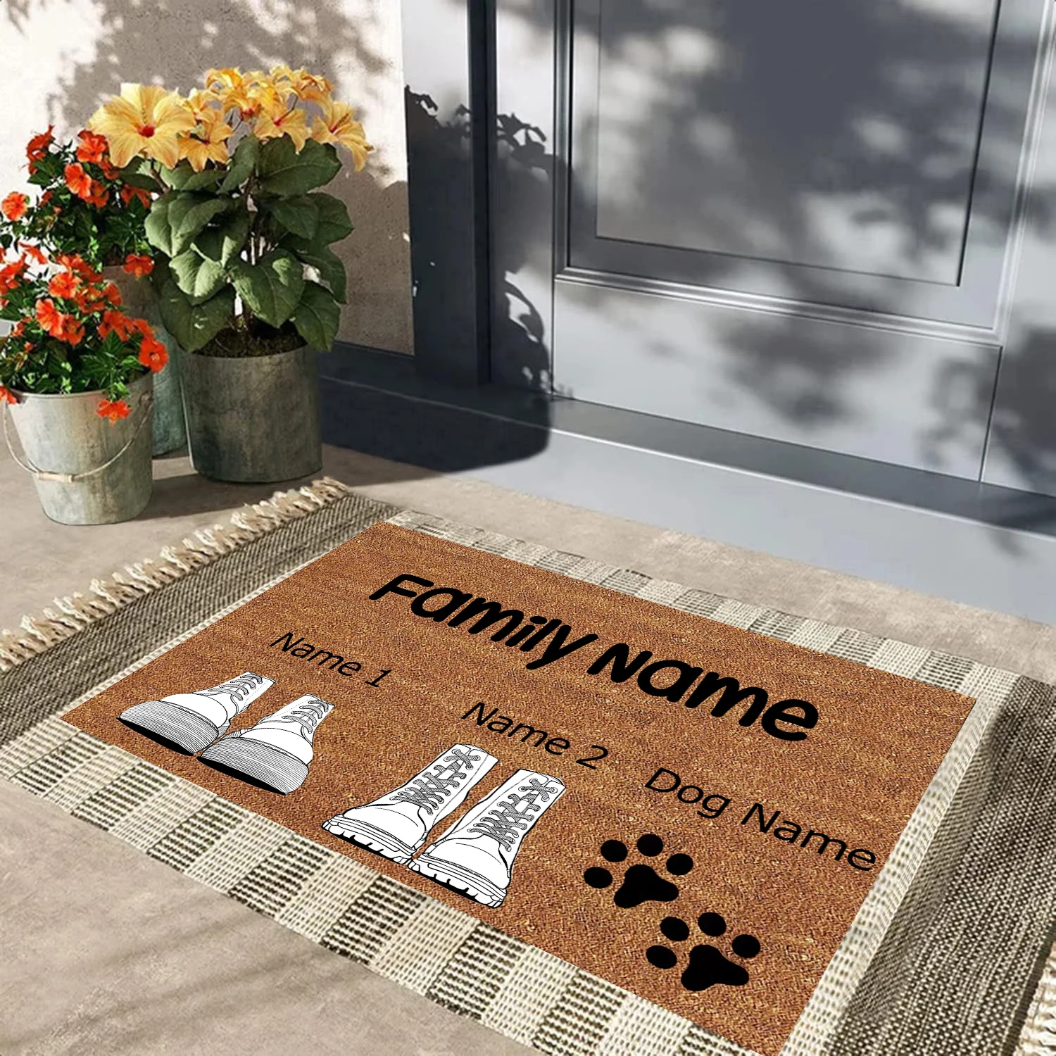 Custom Family Welcome Mat, Personalized Doormat, Floor Mats, Carpet, Home Decor Accessory, Pets Owners Lovers Gift