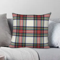 Taie d'oreiller imprimée en velours de lin polyester tartan, taie d'oreiller décorative zippée, housse de coussin pour la maison, robe Stewart