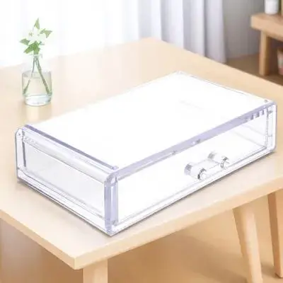 

Transparent Storage Box Drawer Style Jewelry Organizer Makeup Holder Desktop Storage Case Dustproof Functional Design