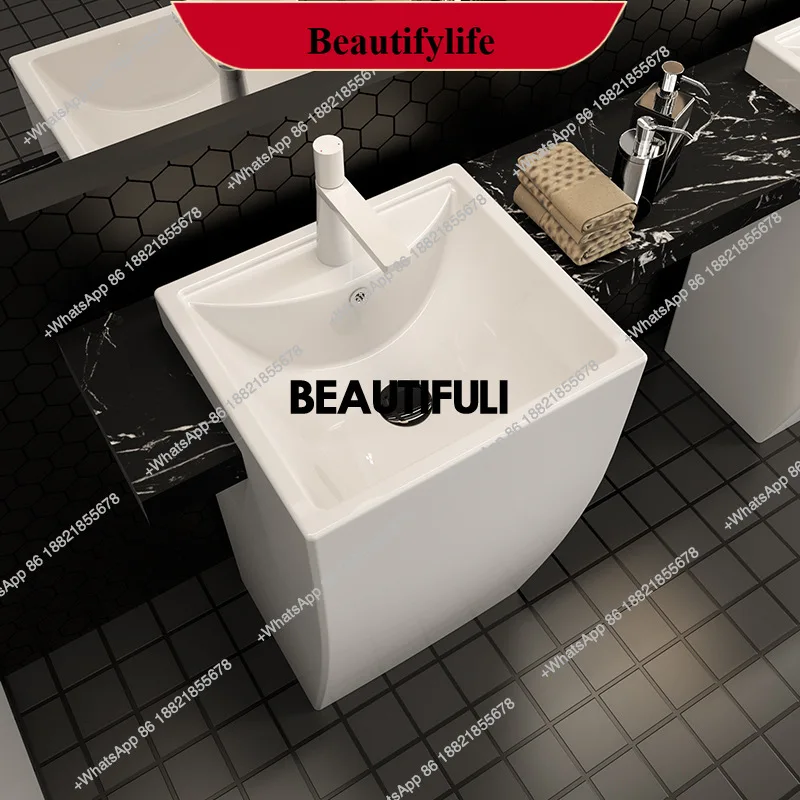 

F185 German style high-quality single hole column basin,light luxury and fashionable white ceramic column basin,for hotel,bar